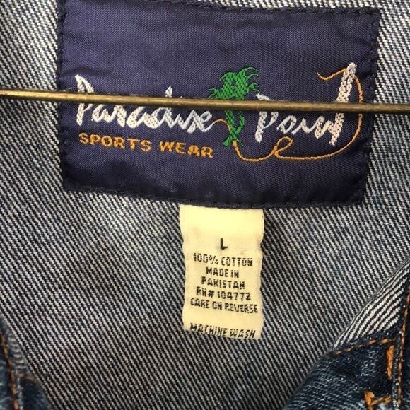 Paradise point Security jean jacket sz L - Picture 3 of 3